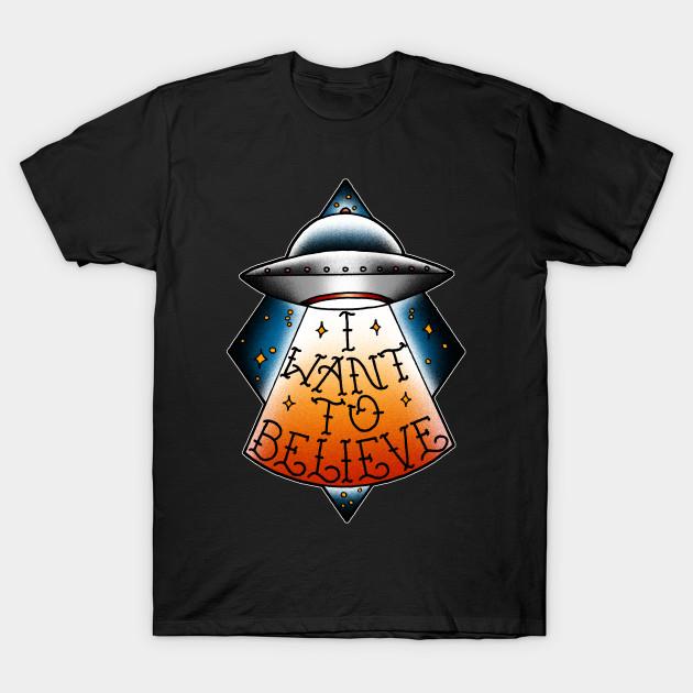 Men Black Print T-shirt I Want To Believe 2 No-Cut Transfer Paper Print Cotton Tshirt M