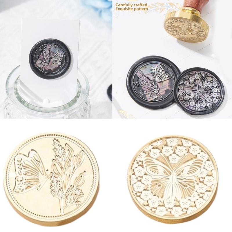 Wachssiegelstempel Messing Schmetterling Serie Siegelwachsstempel für Umschlag Hochzeitseinladungskarte Scrapbooking Dekorationen