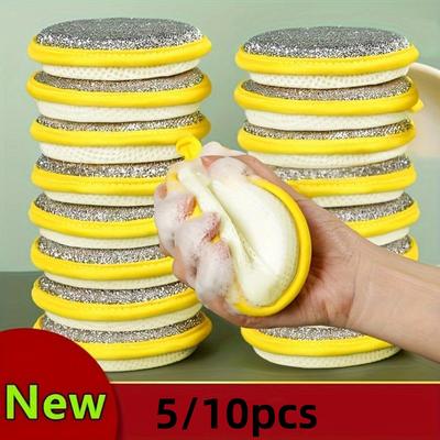 1/5/10Pcs Double Sided Dish Towel - Polyester Cleaning Pad for Kitchenware, Pots, Countertops and Stoves - Dish Towels for Removing Stains