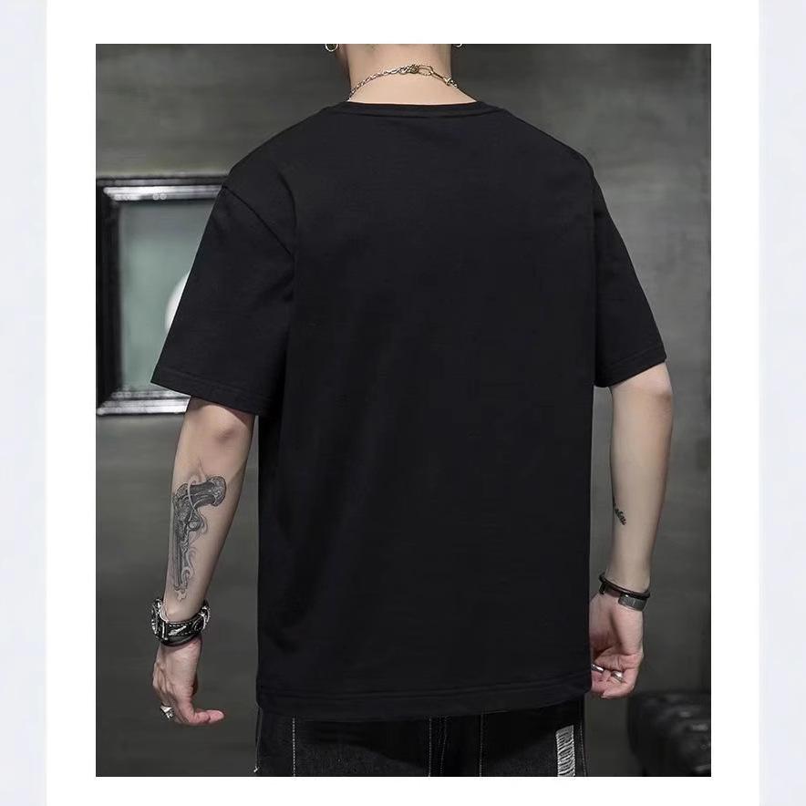 Pánské trendy letní tričko s krátkým rukávem ve volném střihu v korejském stylu