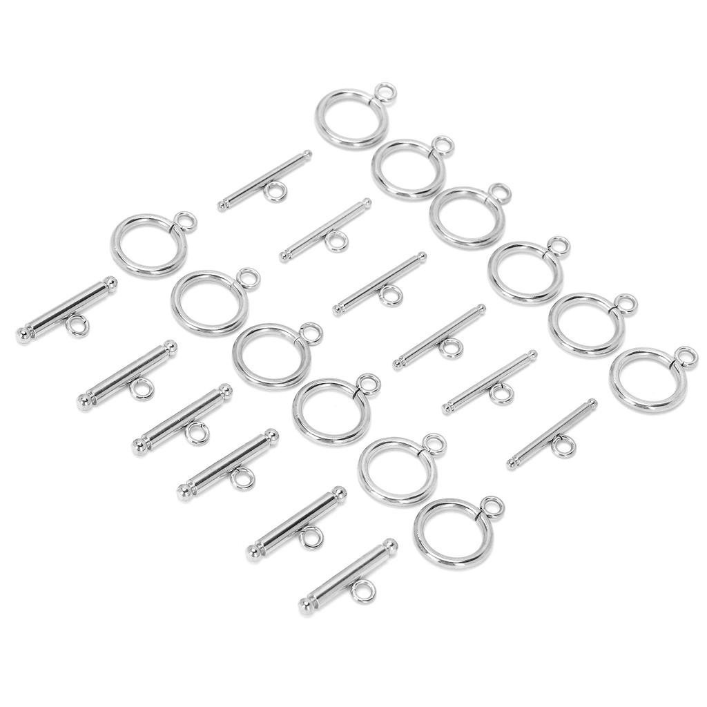 Necklace Bracelet DIY Round Toggle Clasps TBar Clasps for Jewelry Making Steel Color