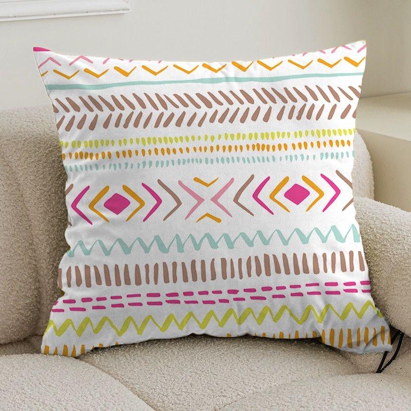 Double-sided bohemian print ethnic pillow cover sofa living room cushion cover geometric pillow square pillowcase