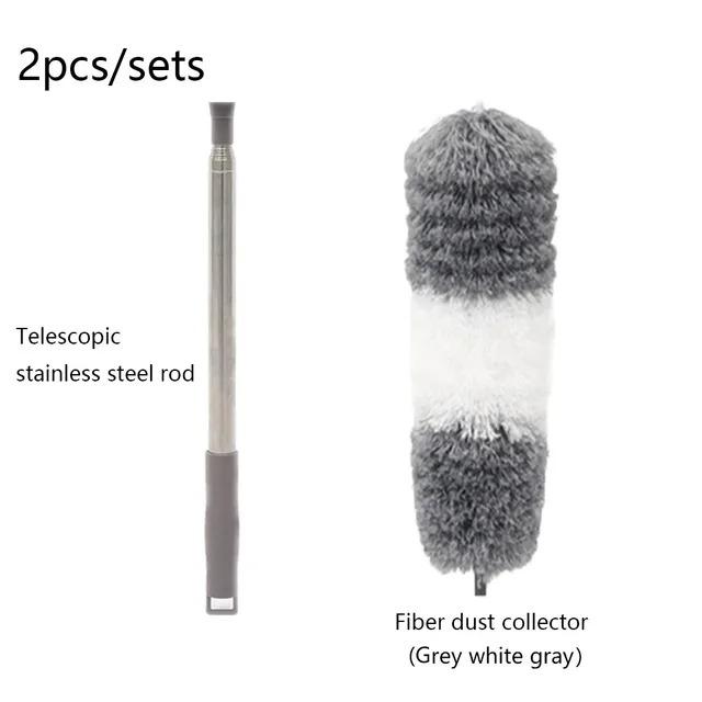 Multifunctional Microfibre Brush Gap MopTelescopic Washable Duster Long Extendable 250 Cm for Spider Web Remover Dust Cleaning