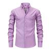 Four-sided Digital Printed Striped Long-sleeved Lapel Men's Shirt High-end Men's Shirt