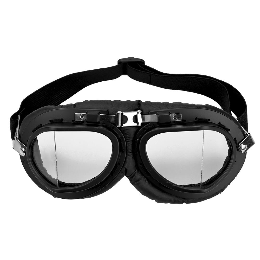 Motorcycle Vintage Goggle Retro Eyewear Goggle Glasses Helmet Goggles Motrcross Scooter Bike Cycling Windproof чёрный