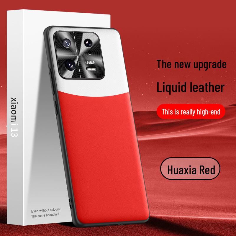 Capa de couro líquido para celular Xiaomi 13: Capa protetora antiqueda e antiincrustante disponível em uma única peça