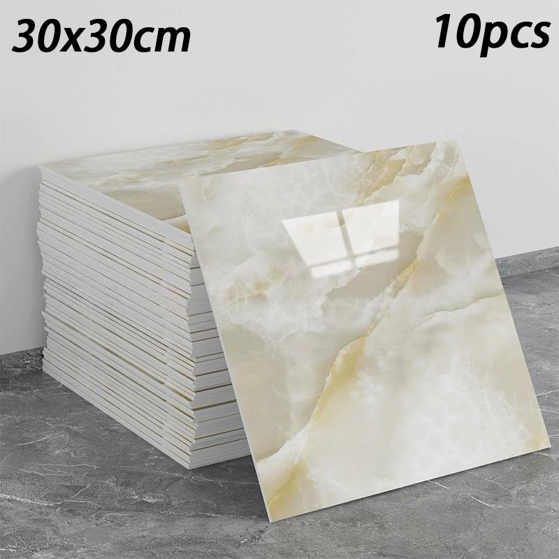 10Pcs Marble Wallpaper Super Strong Adhesive Waterproof Sticker For Bathroom Kitchen Decor Design