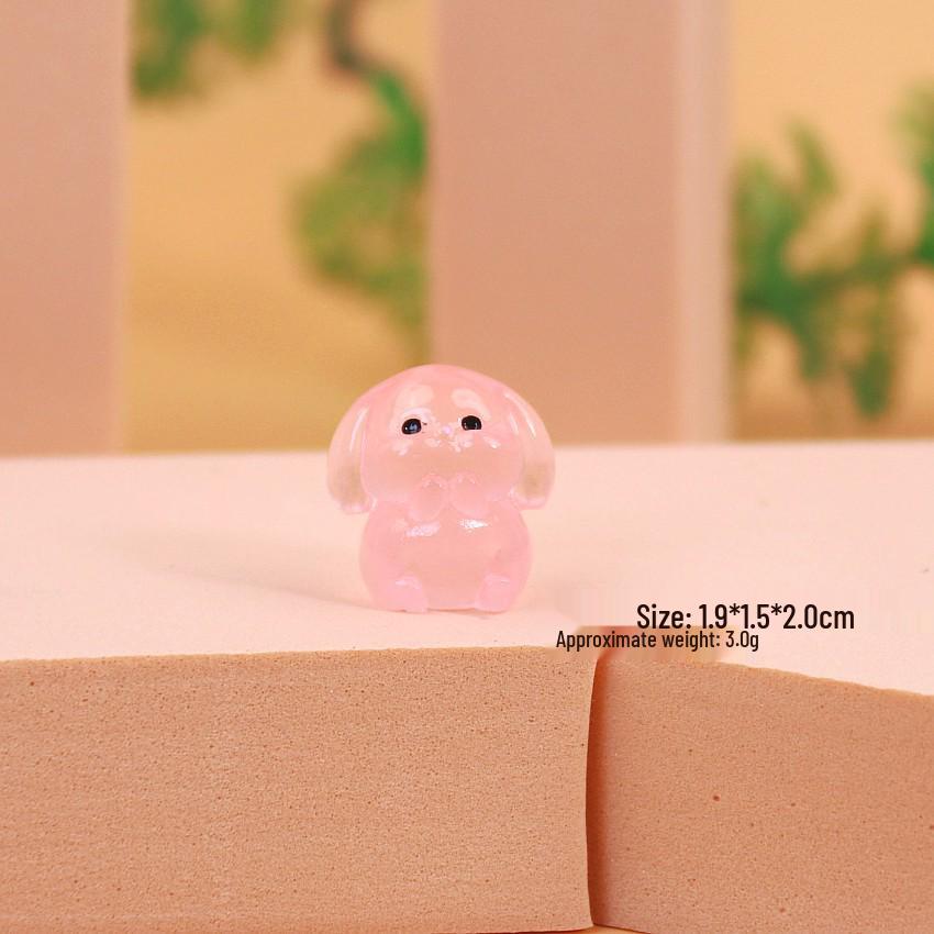 Micro Landscape Cute Rabbit Carrot House: Year of the Rabbit Resin Garden Ornament Luminous Mini Rabbit