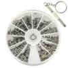 Kit Surtido de 12 Tipos de Tornillos Pequeños y Tuercas M1 M1.2 M1.4 M1.6 Tornillo para Relojes Gafas Marco Herramientas de Reparación con Destornillador