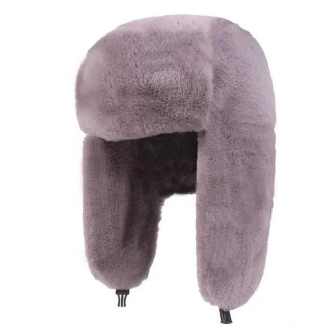Fur Caps Women Hats Winter Hat Russian Female Thicker Warm Solid Soft Windproof Ear Flap Hat
