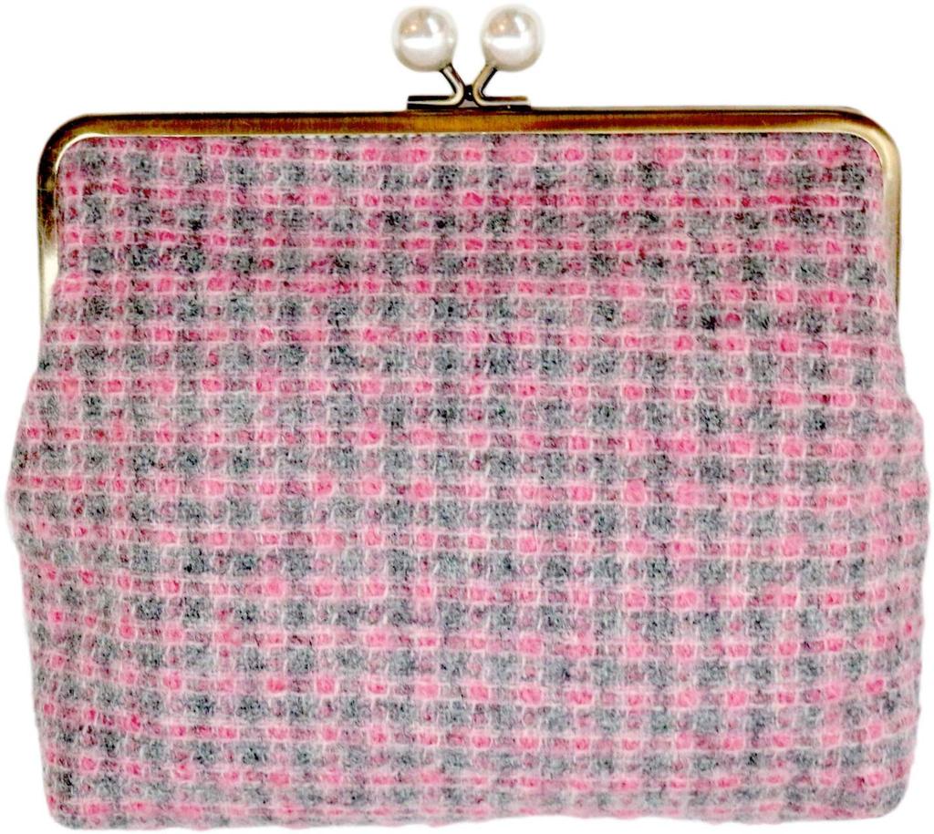 Marushin Large W20 X H16 X Boucle Wool Made by 0405006600 Pouch, Pink, D4cm, Fabric, MOON, UK,