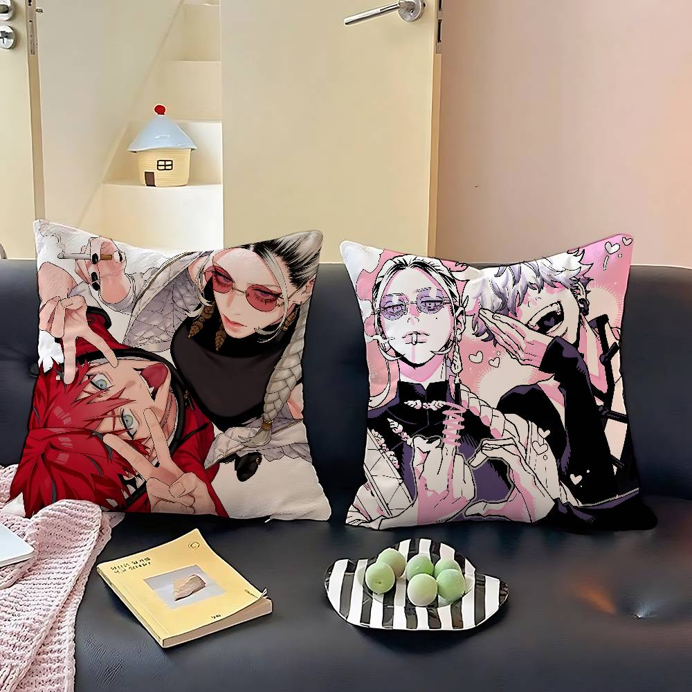 Gokurakugai Anime Pillow Case Throw Pillow Cover Nordic Vintage Style Cushion Covers Home Living Room Sofa Couch Seat