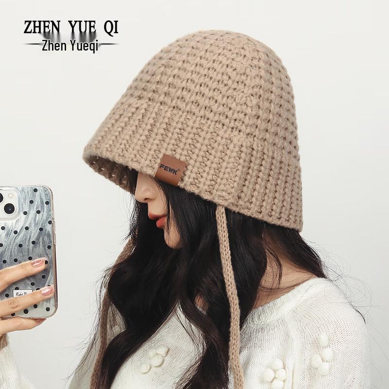 

ZHENYUEQI Женская зимняя теплая вязаная мешковатая шапка-бини One Size