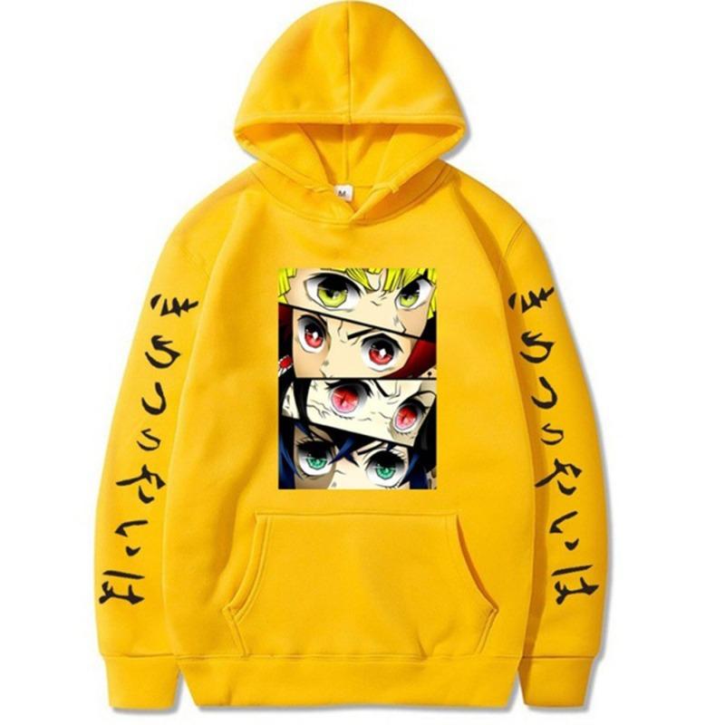 Japanese Animation Hoodies Print Fashion Sweatshirt Casual Unisex Autumn Winter Fleece Streetwear Tops Male Sudaderas