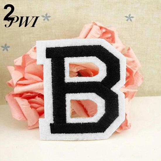 Cloth Letter A-Z Embroidered Motif Applique Iron On Patch Sew Clothing DIY Sticker