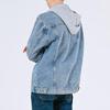 Jeans Jacket for Men with Hooded Denim Jacket Korea Fashion