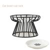 Ceramic Pet Cat Bowl With Metal Stand Pet Dog Food Snacks Feeding Elevated Feeder Kitten Puppy Dish Dog Supplies Cat Accessories