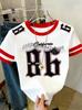 Womens MEN Short Sleeve STRIPE LOS ANGELES NO.86 Print T-Shirt Girl Round Neck Tee Outdoor Sports plus-size women's clothing