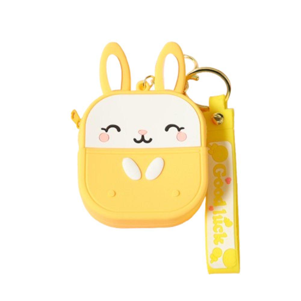 Portable Silicone Rabbit Coin Bag Kawaii Earphone Bag Pendant Bag Pendant Coin Purse Keychain  Kids