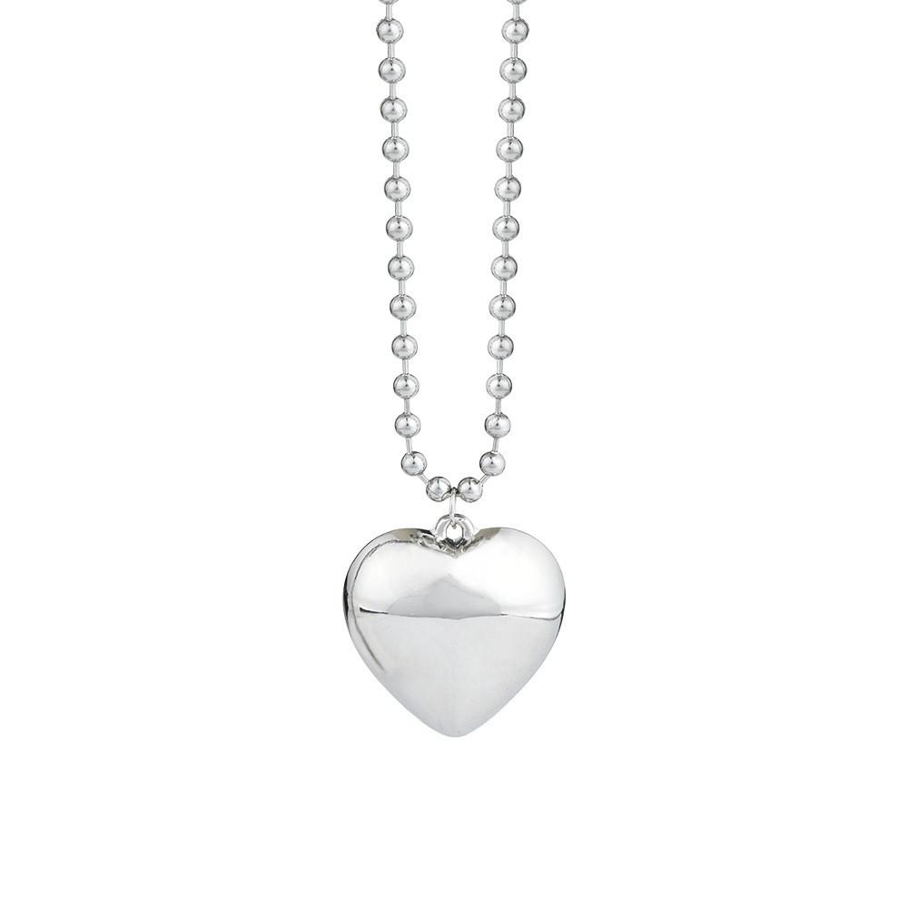 Silver Premium Heart Pendant Necklace Stylish Long Chain Accessory For Fashion Lovers