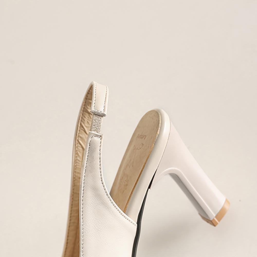 Beige Yellow Women Slingback Sandals Slingback Pointed Toe High Heel Small Big Size 32 46