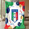 Italy Football Printed Flannel Blanket Skin Friendly Warm Decorative Throw for Indoor Couch Bed Daily Use