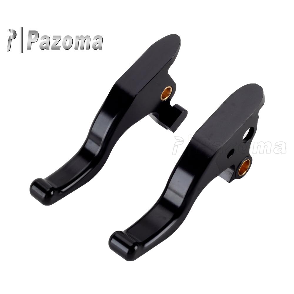 Chrome/Black CNC Aluminum Edge Cut Hand Control Lever Kit Brake Clutch Levers 2 Finger 5.3" for Softail Breakout