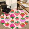 1pc Strawberry Pattern Chair Carpet for Office, Round Non-Slip Durable Large Size Office Carpet, Suitable for Office, Beautiful Decoration