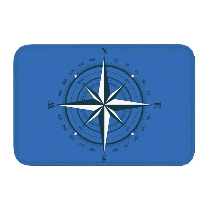 Námořní kompas Rohožka Kotva Kormidlo Tištěný Malý koberec Protiskluzový Vodu absorbující Rohožka do koupelny Kuchyně Domácí dekorace