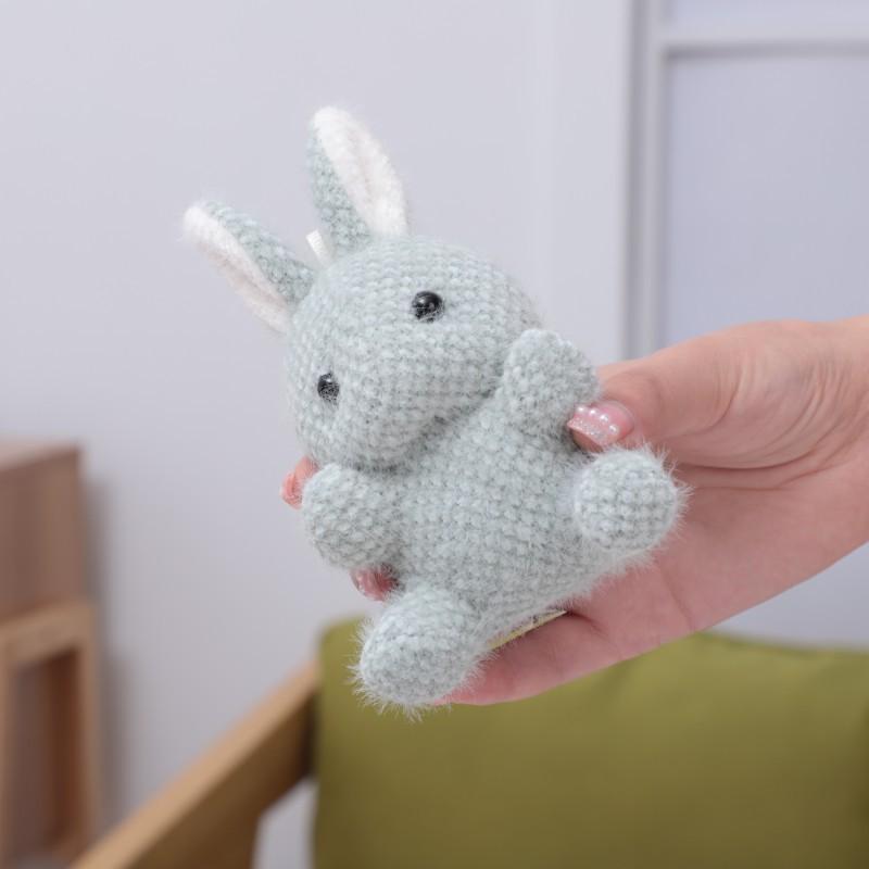 Plush Toy Pendant Three-color Rabbit Keychain Bag Doll Hanging Decoration Mini Grab Machine Doll Clothing Accessories