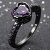 Damenmode-Verlobungsring mit glänzendem Zirkon, schwarz vergoldet, Schmuck