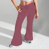 Ladies Fashion Loose Draw String Waist Solid Color Cargo Pants Leisure Flares