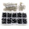 200pcs/box Black Cute Doll Eyes Set with Washers Eyes Noses For Doll Making Stuffed Animals Felt Needle Accessories