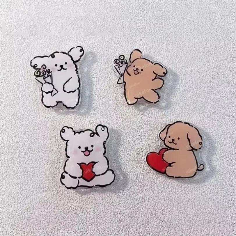 Magnetic Socket Pocket Stand Phone Grip Tok Bracket Korean Cute Cartoon Puppy Grip For iPhone Samsung Xiaomi Ring Finger Holder