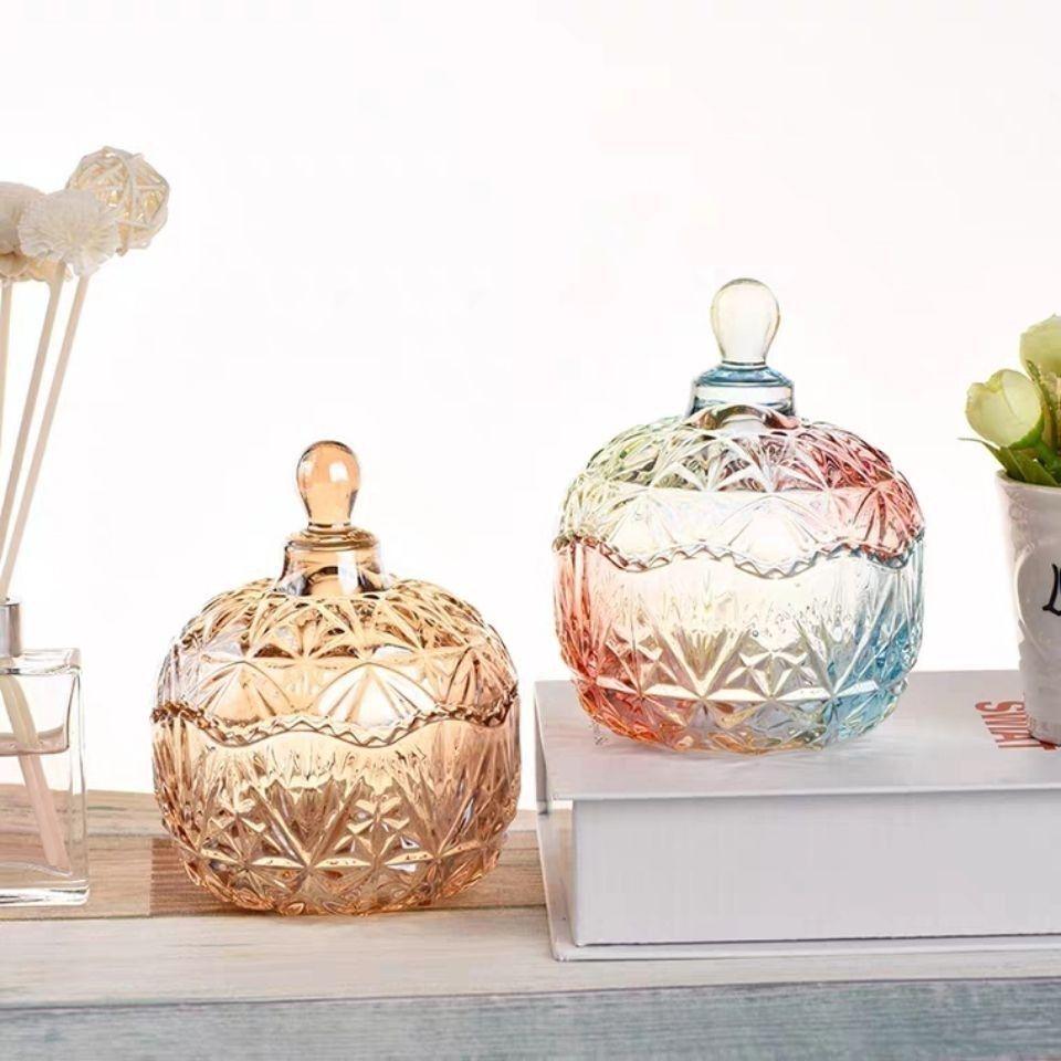 European Glass Candy Jar with Lid – Transparent Storage for Tea, Snacks, Seasonings, Candy, and Dried Fruit