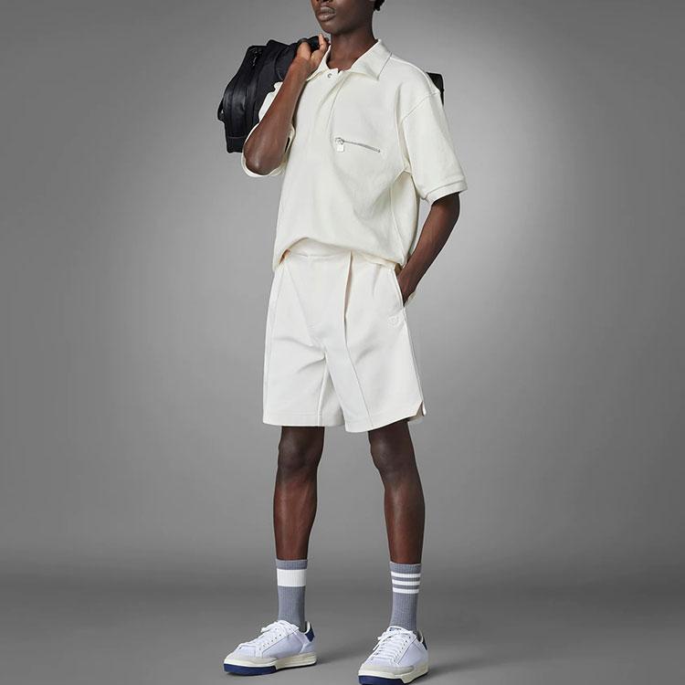 Adidas Originals X Blue Version Tie-Break Short Solid Color Striped Sports Shorts Men Shorts Beige HM6459