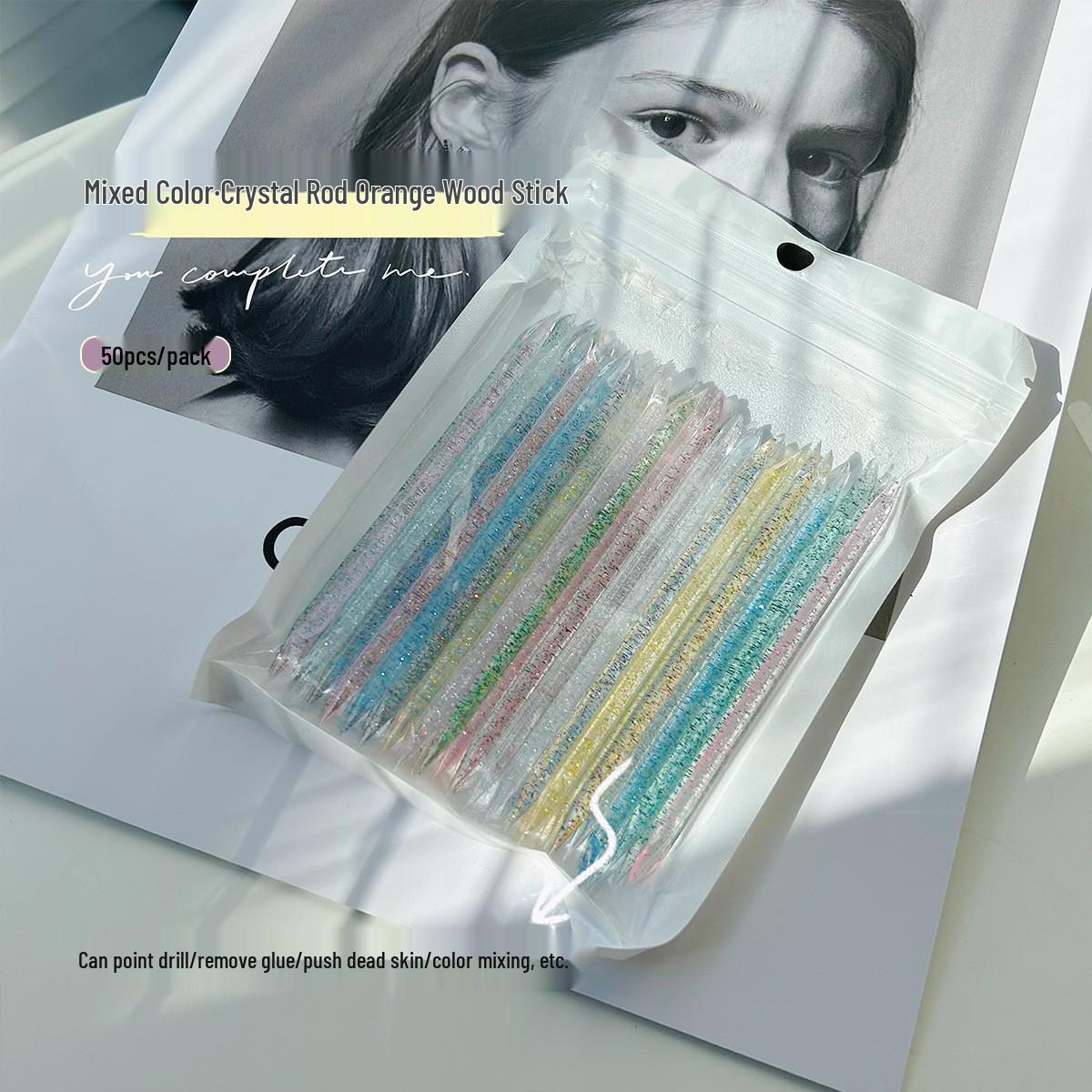 

Двусторонняя ручка для дизайна ногтей с кристаллами и деревом для доттинга и пушер для кутикулы