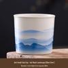 Cross-Border Ceramic Ash Ink Wash Landscape Tea Cup - Custom Logo