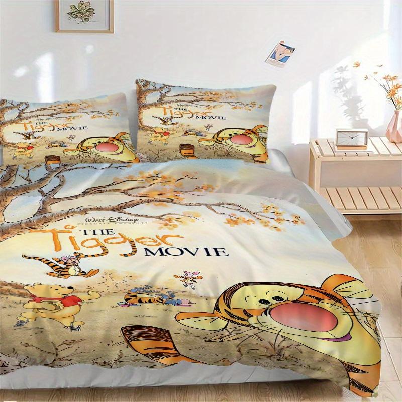 

3pcs Tigger and Friends Printed Quilt Set - Soft and Comfortable Quilt Cover for Bedroom, Guest Room and Dormitory Decorative Bedding Set 1 Duvet 135x200cm