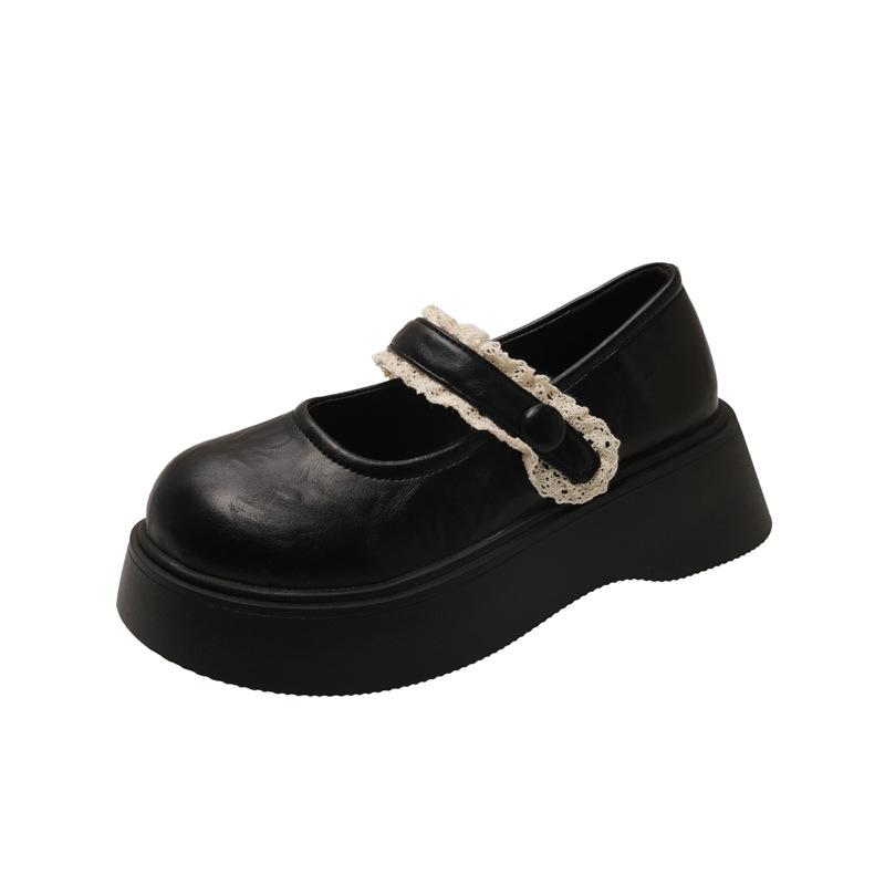 College style skirt small leather shoes 2025 spring new lace lace Velcro loafers women's Japanese JK single shoes