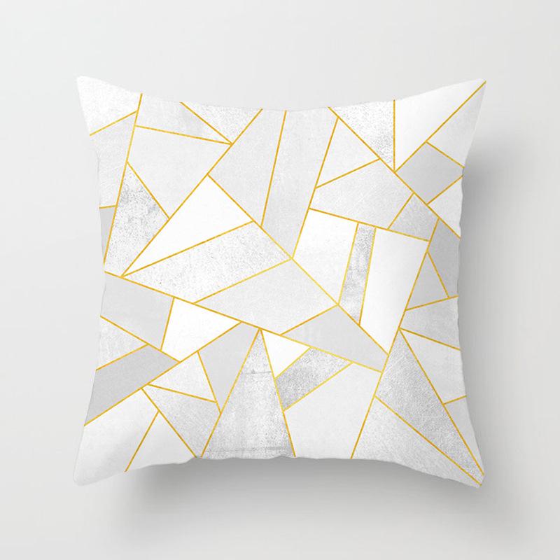 Sofa Pillow Cover, Cushion Cover, Nordic Home Textile Fabrics, Simple Golden Digital Printing