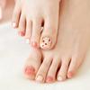 Daily Classics Pediküre Nagelsticker - 37 selbstklebende Spitzen, Soft Check & Blumendesigns, Schnelle 5-Minuten-Pediküre