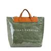 Light Fashion DuPont Paper And PVC Tote Bag With Leather Handle And Water Resistant Finish