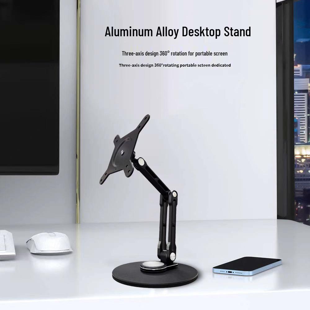 Suport Monitor Industrial cu Touchscreen Ajustabil 17.3” cu Cap Universal cu Bilă și Compatibilitate VESA 75-100