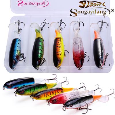 Angeln Locken 14G 12Cm Künstliche Köder Harte Angeln Plopper Haken Weiche Rotierenden Schwanz Angelgerät