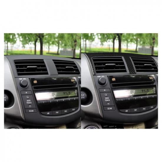 Carbon Fiber Center Console Air Vent Outlet Cover Fit For Toyota RAV4 2006-2012