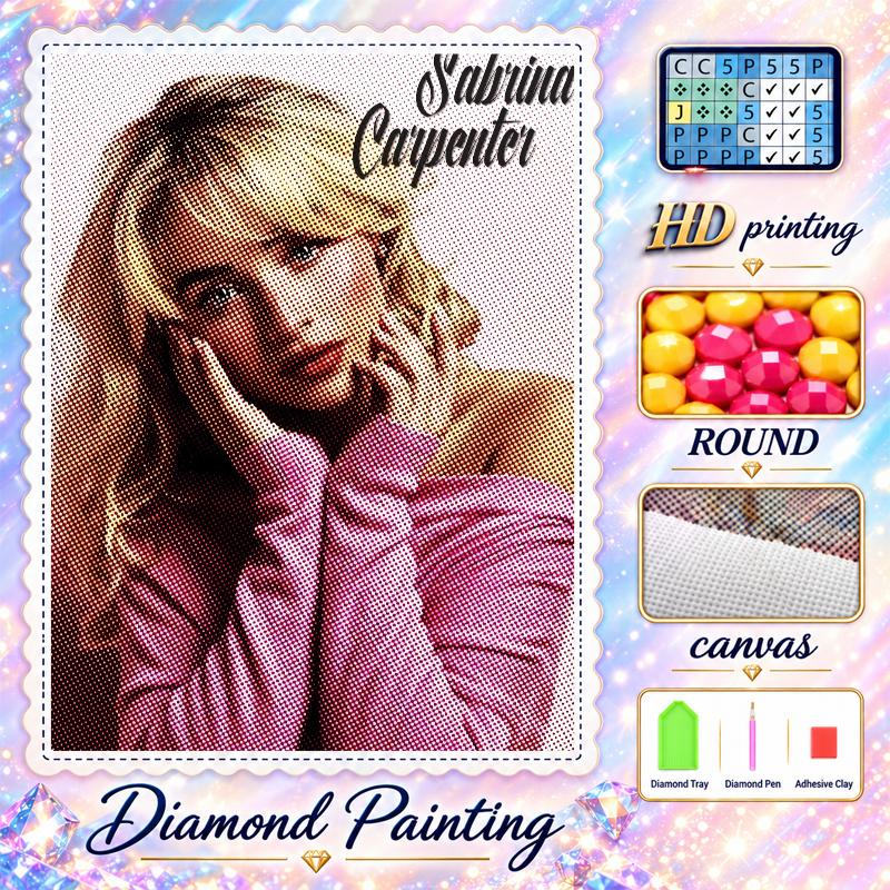 Sabrina Carpenter Diamond Painting Kit 5D Full Drill DIY Diamond Mosaic Wall Art Home Decor