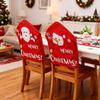 Santa Figure Fabric Chair Cover Smooth Universals Size for Dining Living Room Christmas Decoration