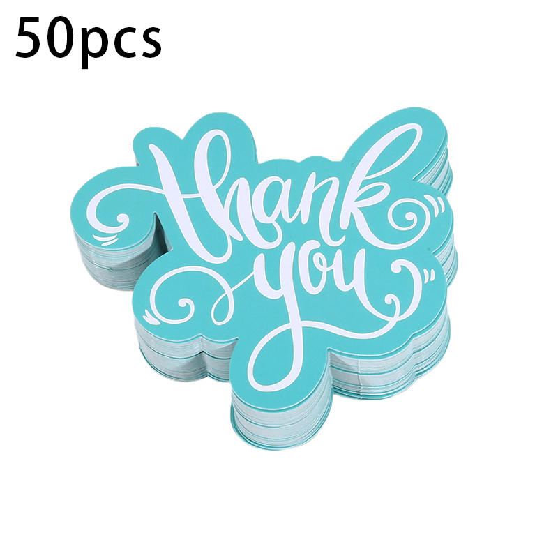 100/50Pcs Unique Thank You Cards Small Business Pink Blue Double-Sided Thank You Cards Unique Package Insert Notes for Gifts