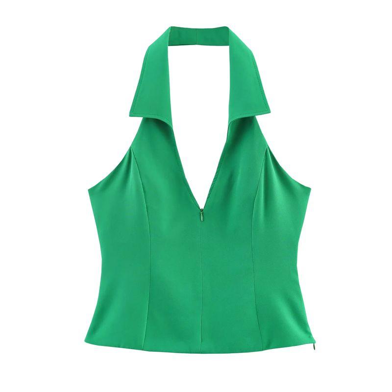 Spring and Summer New Women's Clothing Sexy Style Shirt Hanging Collar Tops 2796777 Low Waist Skirt Pants 3067407